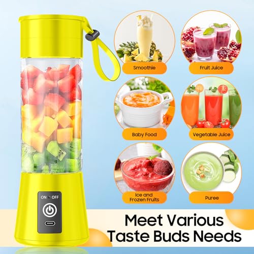Image of 2026 Newly Upgraded Portable Smoothie Blender - Cordless Personal Blender | 13 Oz Juice Cup BAP Free, 20,000Rpm Speed Powerful Blending, 6 Blades Freshly Squeezed Juice Shakes in Sports /Office /Travel