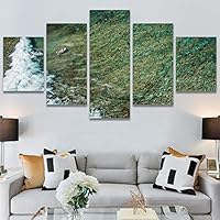 SIGNWIN 5 Panel Canvas Wall Art Coastal Scenery for Home Decorations Ready to Hang - 60
