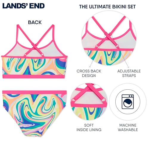 Image of Lands' End Girls' Swim UPF 50+ Adjustable Strap Bikini Set