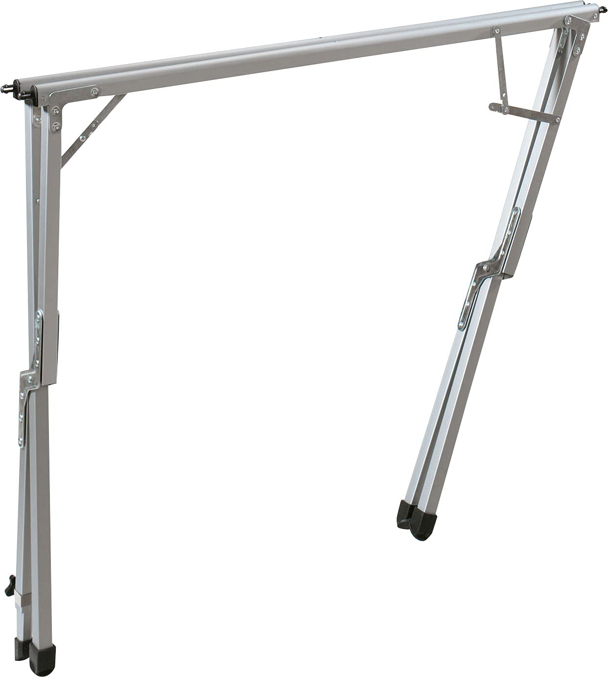 BERGER Campingtisch mit rollbarer Tischplatte - Klapptisch Höhenverstellbar Klappbar | Gartentisch, Esstisch, Balkon, Garten, Terrasse (Aluminium)