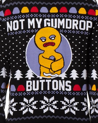 Shrek Ugly Christmas Sweater Men's Gingerbread Man Not My Gumdrop Buttons Knit Pullover2