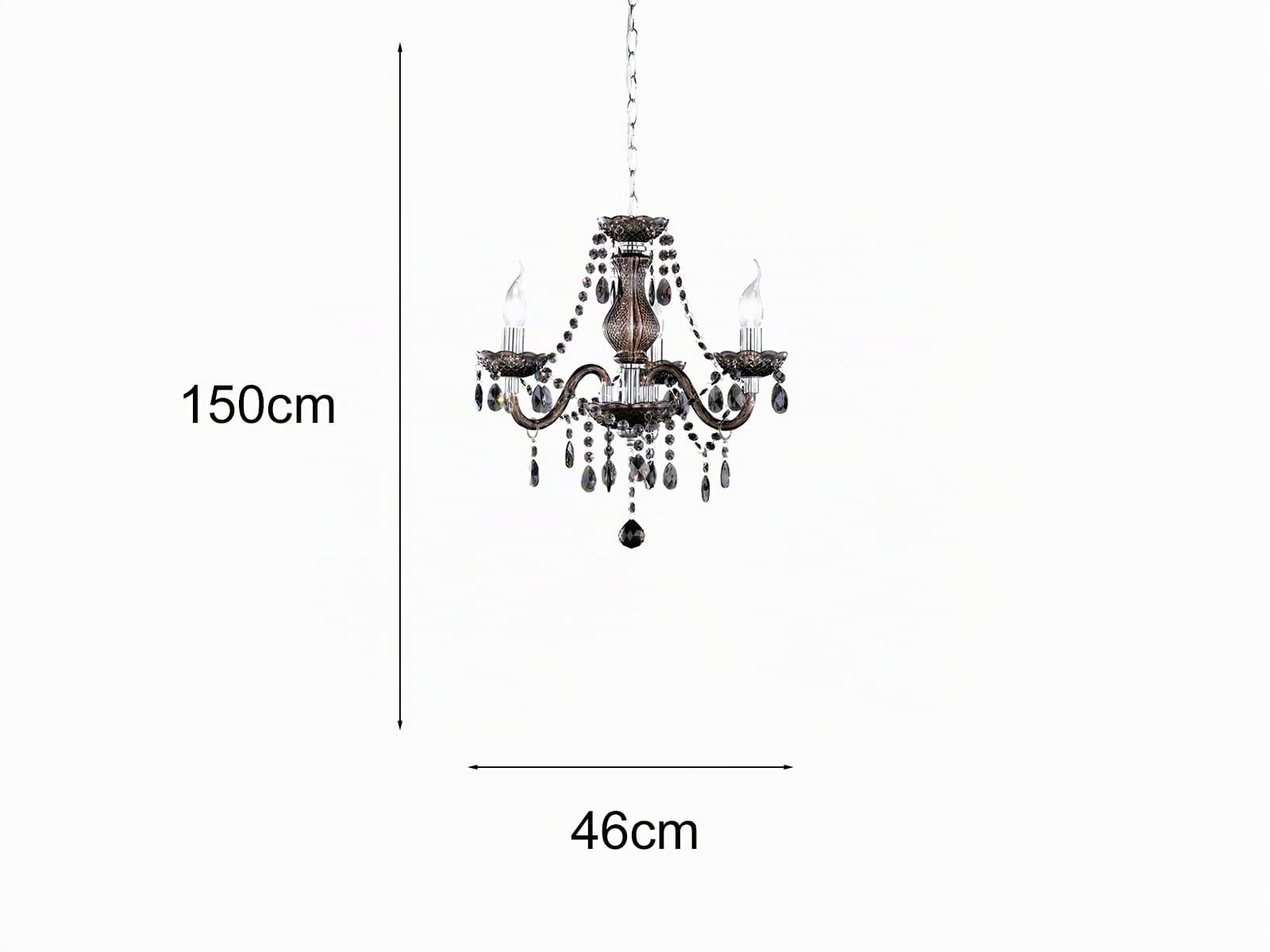 Reality Leuchten R11073002 Lustres en acrylique 3 ampoules 46 W E14 (non incluses) Noir 46 cm