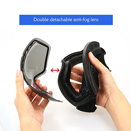 DECDEAL Esqui de inverno Goggle UV400 Proteção Dual Lens Snowboard Goggles OTG Esférico Anti-neblina