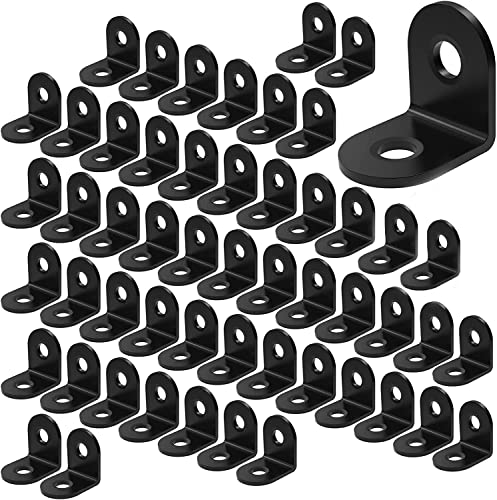 ASelected Lote de 50 escuadras de fijación pequeñas, color negro, 26 x 26 mm, para fijación y reparación de muebles, silla Cover