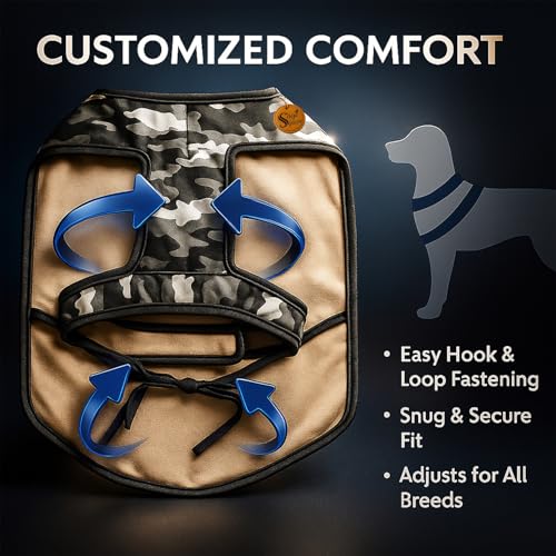 Image of Sage Square Camouflage /Army Winter Coat for Dogs - Windproof Jacket, Insulated, Warm for Cold Weather, Adjustable Fit, Comfortable Design for Indoor & Outdoor Use, Random (Military, M - 16 Inch)
