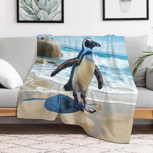 Manta de franela de pingüino de microfibra con acabado premium 3