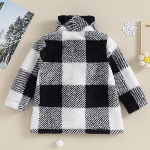 Kids Boy Girl Plaid Jacket Long Sleeve Collared Button Down Fall Winter Jacket Outwear Warm Clothes4
