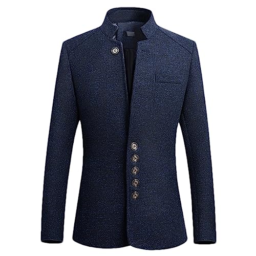 Men's Suit British Gentleman Stand Collar Jacket