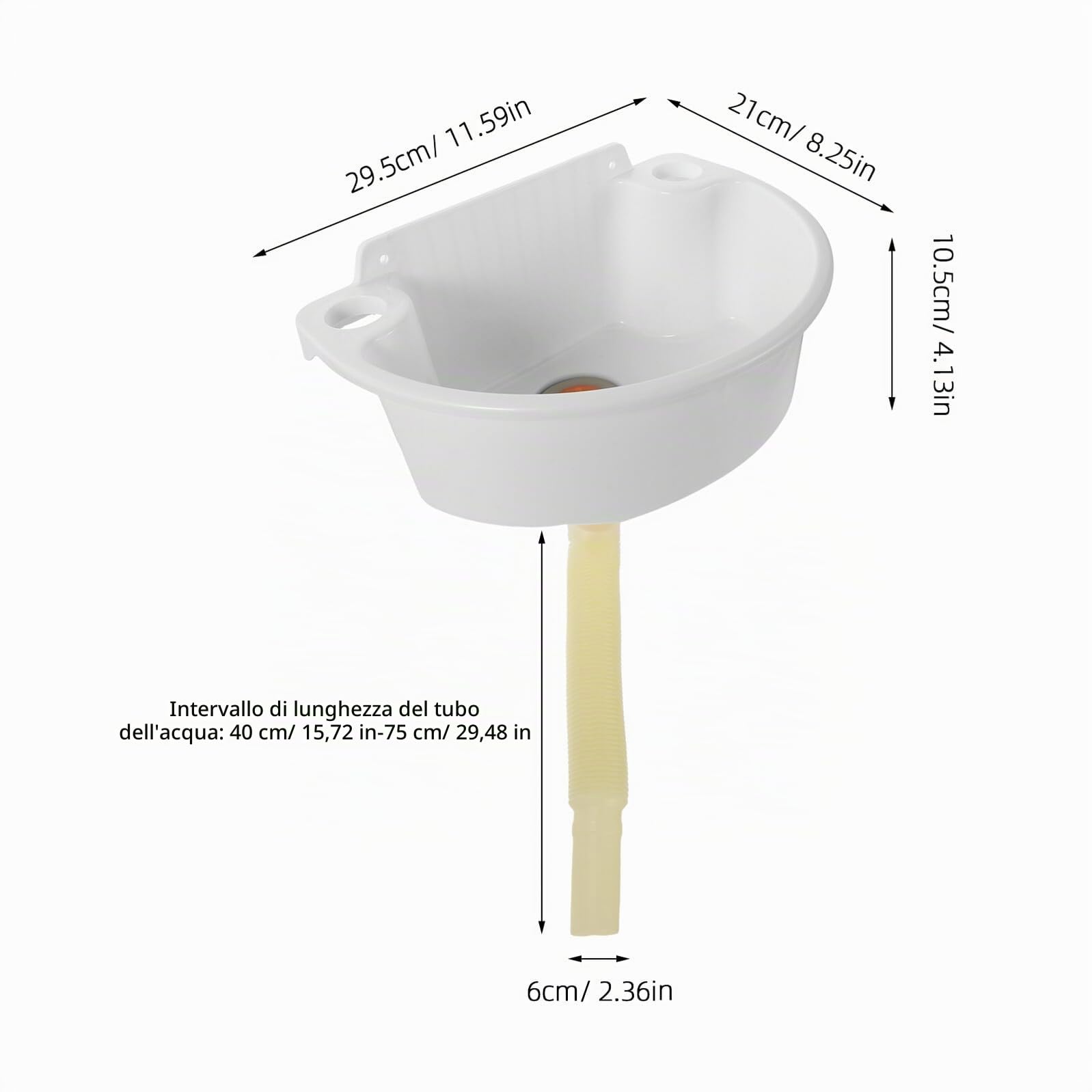 CLISPEED Lavabo Angolare Piccolo per Bagno Bianco in Plastica con Montaggio a Parete Facile senza Foratura Design Moderno e Pulizia Rapida Adatto a Piccoli Spazi e Balconi