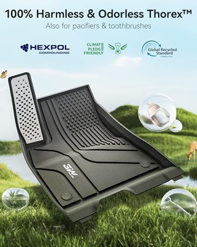 Image of 3W Floor Mats with Metal Pedal for Tesla Model 3 Highland 2024-2026 | Full Set with Seatback Protector, TPE All Weather Custom Fit Rear Trunk Mat,Cargo Liner Model 3 Accessories, Black