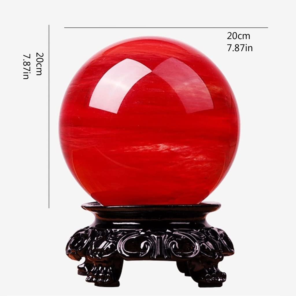 Dekoracje ze szklanych kulek, Feng Shui Divination Crystal Ball Red 15-35cm(20cm)