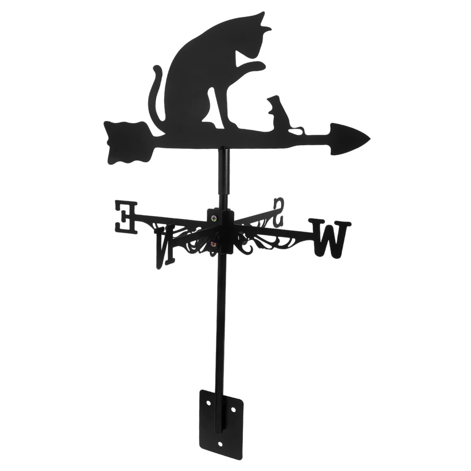 Girouette chat en acier inoxydable pour indication du vent et décoration extérieure