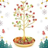 Soaoo Festive Gumdrop Tree Christmas Nostalgic Gum Drops Artificial Tree for Table Centerpiece Christmas Decorations for Tabletop Display Ornament Candy Themed Party Supplies Xmas (Gold)
