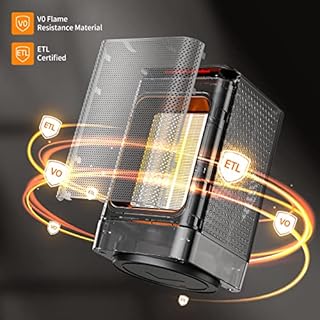 Chauffage d'appoint, chauffages oscillants portables pour usage intérieur, TABYIK Chauffe-plat en céramique PTC avec protection contre le basculement et la surchauffe pour bureau