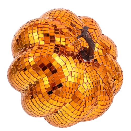 Citrouille miroir pailletée élégante en verre pour centre de table automnal