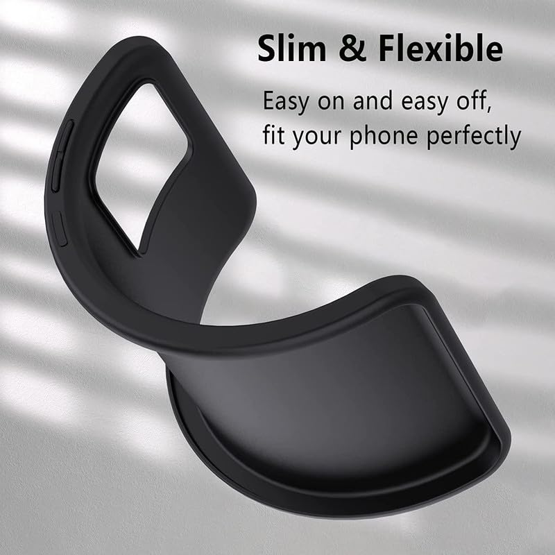 Image of FitSmart Shockproof Silicon Flexible Back Cover for Motorola Moto G04s (6.56 inch) - Black