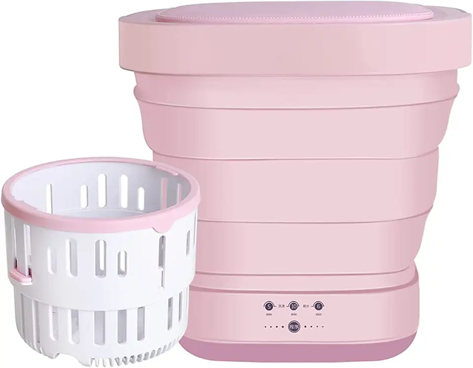 Portable Washing Machine Mini Foldable Washing Machine with Drain Basket, Foldable Small Washer for Underwear, Socks, Baby Clothes, Towels(P-10)