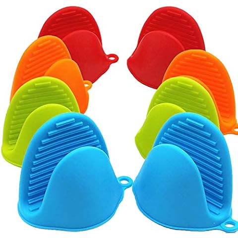 NEPAK 4 Pairs Mini Oven Gloves,Silicone Heat Insulation Oven Mitts,for Kitchen Cooking & Baking Cover