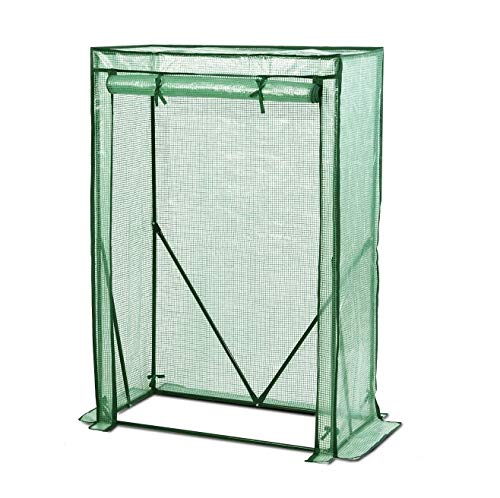 Sekey Serre de Jardin avec entrée Enroulable Tomate Légumes Serre 100 x 50 x 150 cm Serre pour Tomate Vert