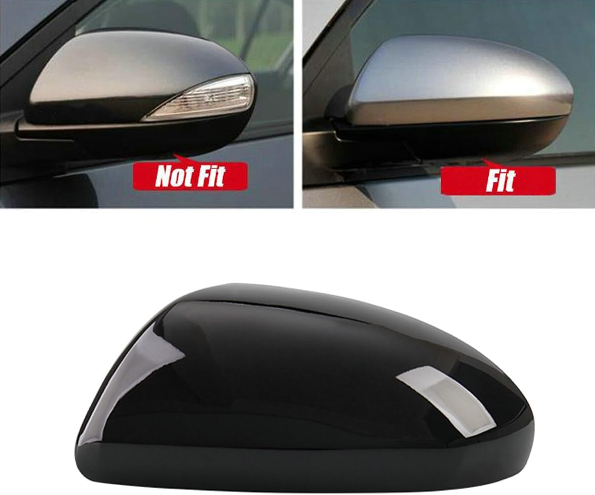 Black Left Driver Side Mirror Cover Cap For Mazda 3 2010 2011 2012 2013 No-Signal (Black Left Driver Side)