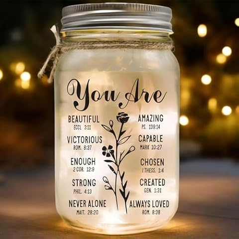 TOPMELON Christmas Gifts for Women, Mason Jars Night Light - Best Friend, Daughter, Kids Birthday Gifts - Sentimental Gifts for Women Friendship - 2025 New Year Gifts Cover