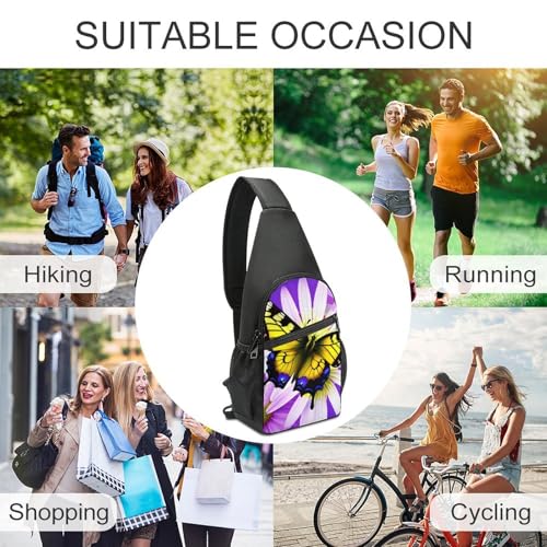 Bolso bandolera deportivo con diseño de mariposa y flores miniatura 6