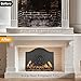 1More Firebacks for Fireplace - Iron Fire Place Back Plates with Feet, 20in Fireplace Heat Reflect, Fireplace Wall Protection.Fireback Decorative Wheel Design