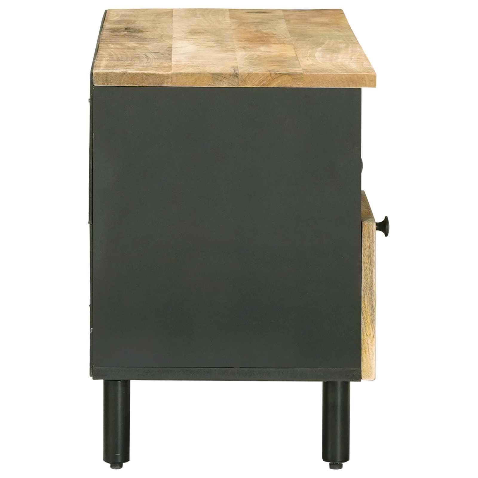 Mueble de almacenamiento de madera, mango macizo, 100 x 33 x 46 cm, natural