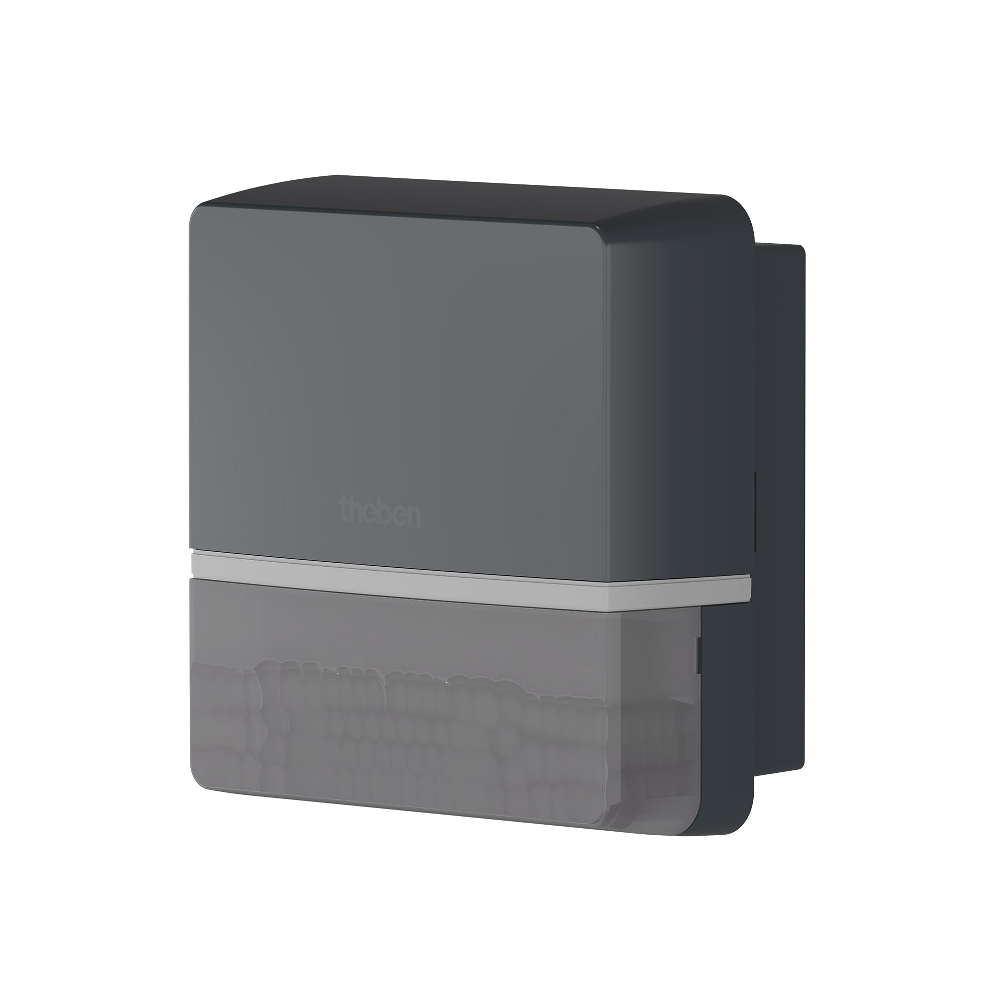 Theben 1010106 TECTA D180i AN Bewegungsmelder PIR App 180° 14 m Wand außen | Bluetooth, Gruppen koppelbar, Unterkriechschutz, Exit-on, D-MODE, 5 s-30 min, 600 W LED, IP 55, fernbedienbar, anthrazit