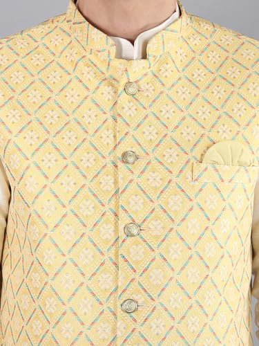Image of Uri and MacKenzie Men's Silk Blend Kurta Pajama with Designer Ethnic Nehru Jacket /Modi Jacket