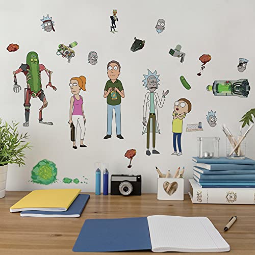 RoomMates Rick and Morty Peel and Stick Wall Decals green, teal, yellow by RoomMates - Used condition - CA$9.93