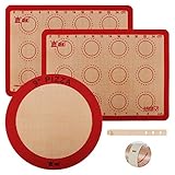 3 PCS Silicone Macaron Baking Mats,Reusable Nonstick Cooking Mat (11x 8'),Heat-Resistant Pastry Oven...