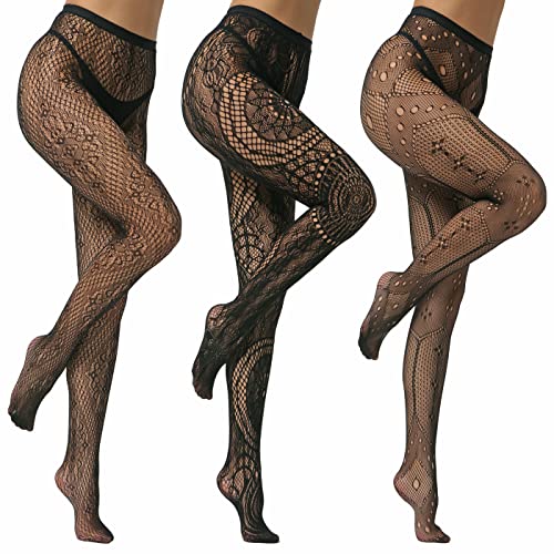 Image of EVERSWE High Waist Fishnet Tights, Thigh High Suspender Stockings