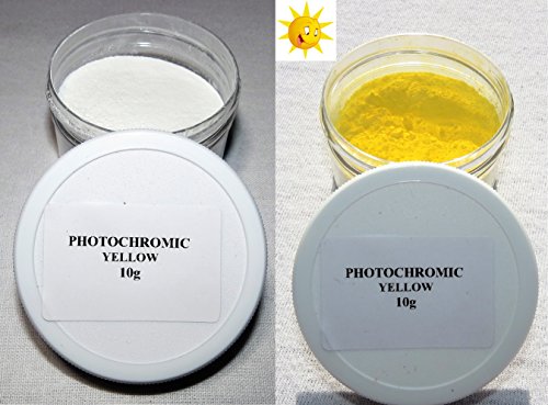 PhotoChromic Pigment that changes colors when exposed to Sunlight or UV light, and reverts to its original color when sunlight is blocked. (1g, YELLOW)