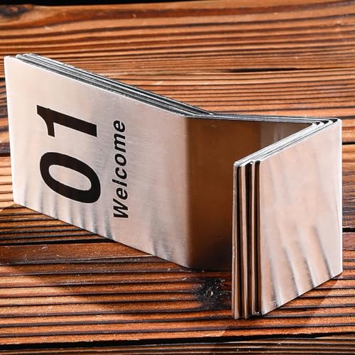 Numéros de table en acier inoxydable : marque-places stables or - 5