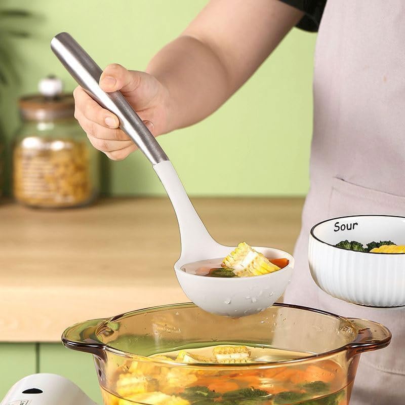 Stainless Steel Handle Silicone Kitchenware Spatula Spoon Set High Temperature Resistant