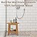 TEAKAURA Teak Shower Bench Stool, 14'' Compact Waterproof Wooden Sauna Bath Bench with Storage Shelf, Non-Slip Solid Teak Shower Seat Chair for Small Bathrooms Inside Shower and Outdoor Use