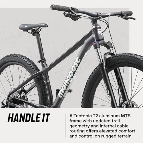 Mongoose Switchback Mountain Bike for Men and Women, 8 to 10-Speed Drivetrain with Trigger Shifters, 27.5 to 29-Inch Whe - Additional View