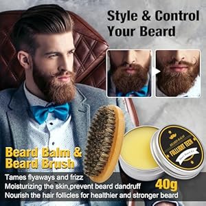 Beard Kit for Men Grooming Care W3 Pack Beard OilWashBalmCombBrushScissorFathers Birthday Anniversary Valentines Gifts for Him Boyfriend Husband Dad Christmas Stocking Stuffers
