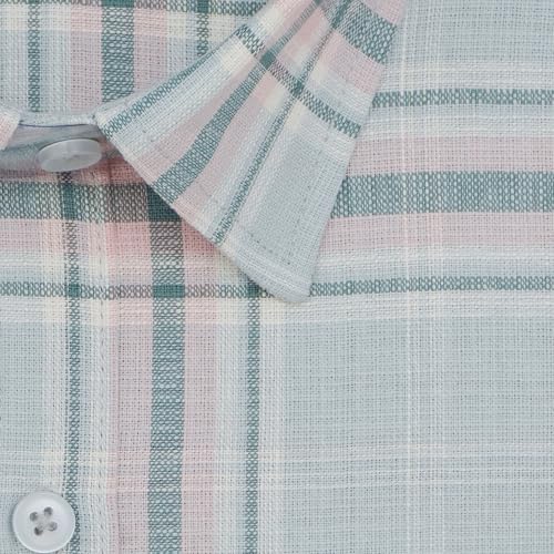 Image of GHPC 100% Cotton Checkered Half Sleeves Regular Fit Formal Shirt for Men