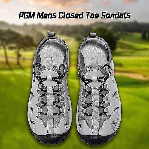 PGM Men's Golf Sandals, Lightweight Spiked Sport Sandals for Men, Comfortable & Breathable Casual Athletic Sandals, Anti-Slip Golf Walking Shoes for Outdoor, Protective Toe Caps3