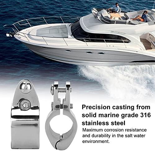 Terisass Boat Bimini top hinged jaw Slide 2pcs Stainless Steel Bimini top Hardware Fittings (20mm/0.79in, 22mm/0.87in, 25mm/0.98in, 30mm/1.18in, 32mm/1.26in)