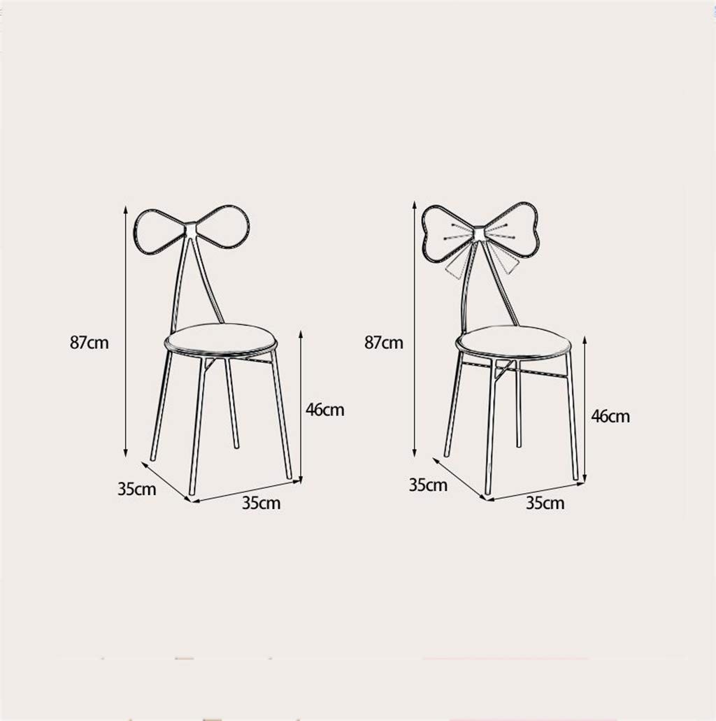 Karelwui Petit Tabouret de Coiffeuse avec Dossier Noeud Papillon Karelwui Petit Tabouret de Coiffeuse avec Dossier Noeud Papillon