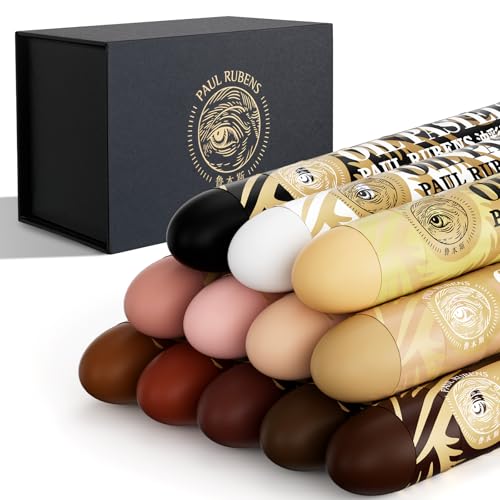 Paul Rubens Oil Pastels, 12 Portrait Colors Super Jumbo HaiYa Artist Skin Tone Soft Oil Pastels Vibrant and Creamy