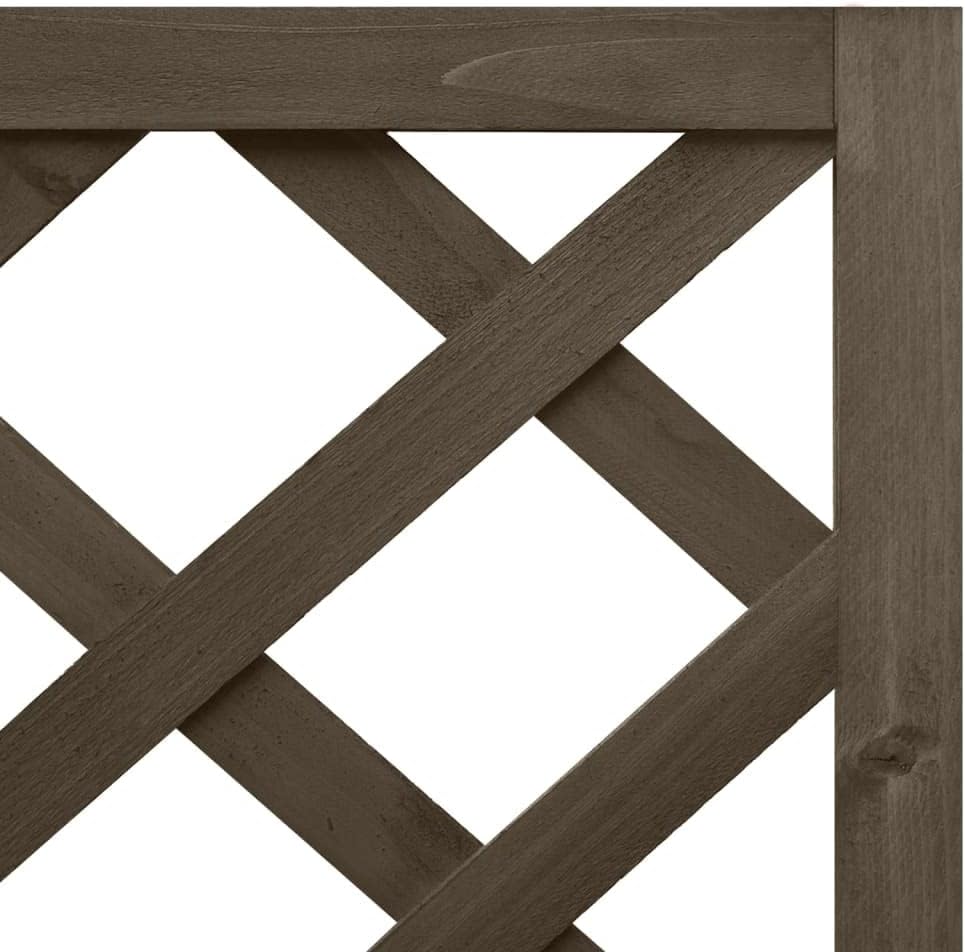 Wooden Corner Trellis Planter, Planter Raised Bed with Trellis, Wood Raised Garden Bed, 59" High Trellis for Plant Flower Climbing or Pot Hanging, Gray 15.7"x15.7"x59" Solid Fir Wood,-665