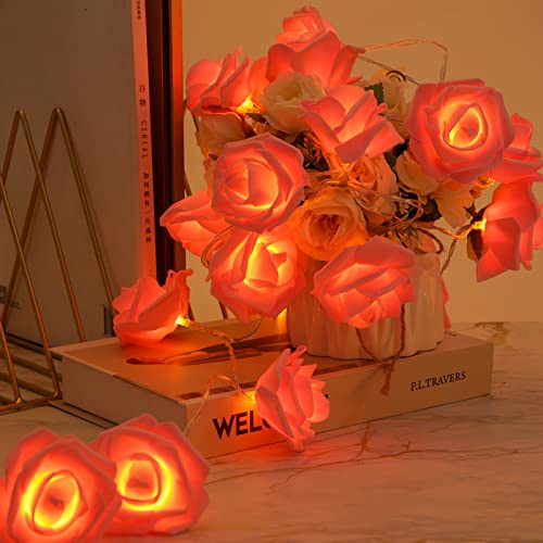 Uctek Rose Led Lights, 20 Led Valentine String Lights Battery Powered Rose Decorative Lights With Timer Remote Control, 8 Modes For Valentine's Day, Mother's Day, Wedding, Proposal, Home Hot Pink #TOP4