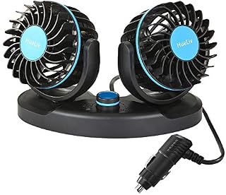 Car Fan 12V, Electric Car Cooling Fan with 360 Degree Adjustable Dual Head