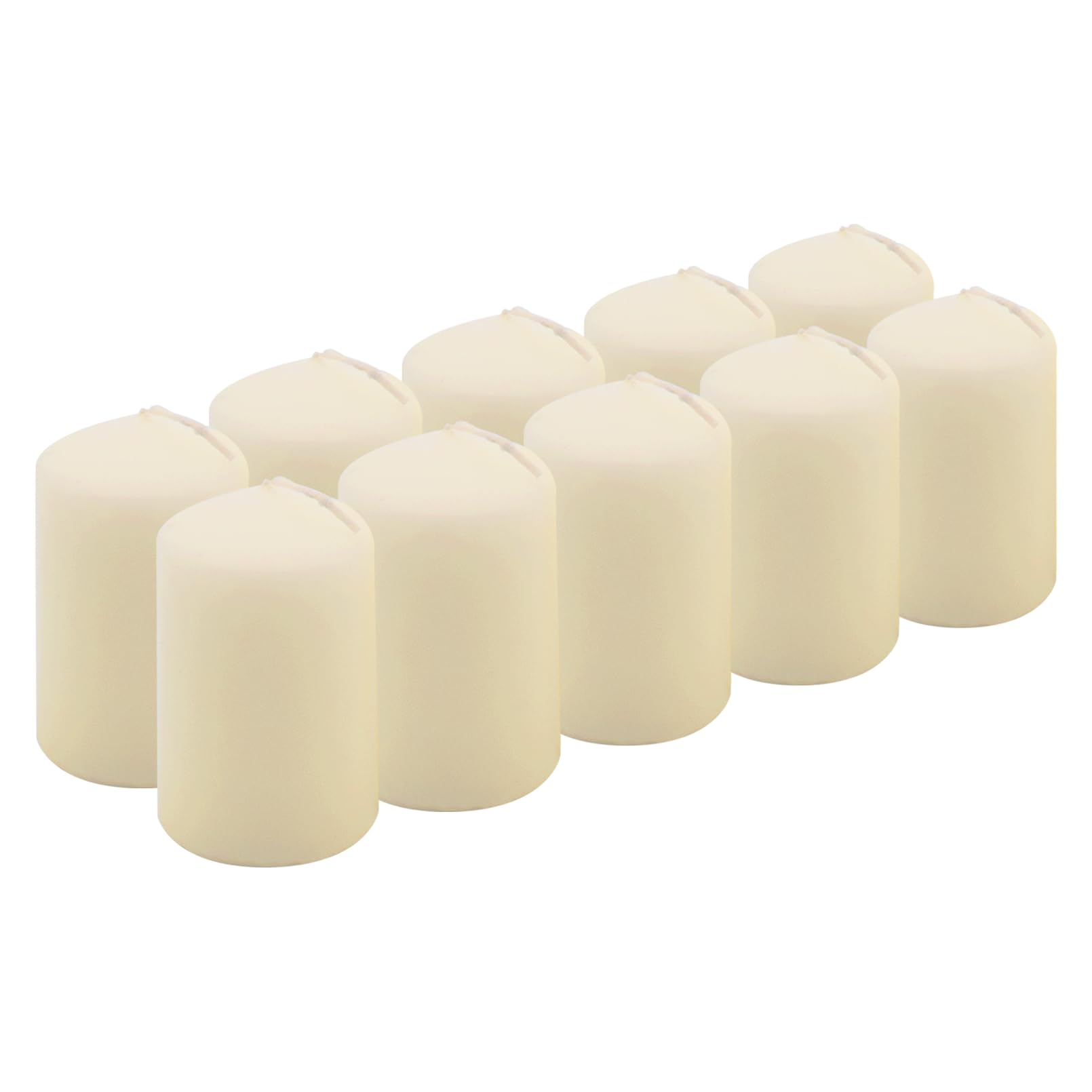 Hofer Ivory Unscented Pillar Candles - Set Of 10, 5 X 8 Cm, 18 Hour Burn Time, Dripless, Smokeless Wick, Ral Quality, Made In Austria