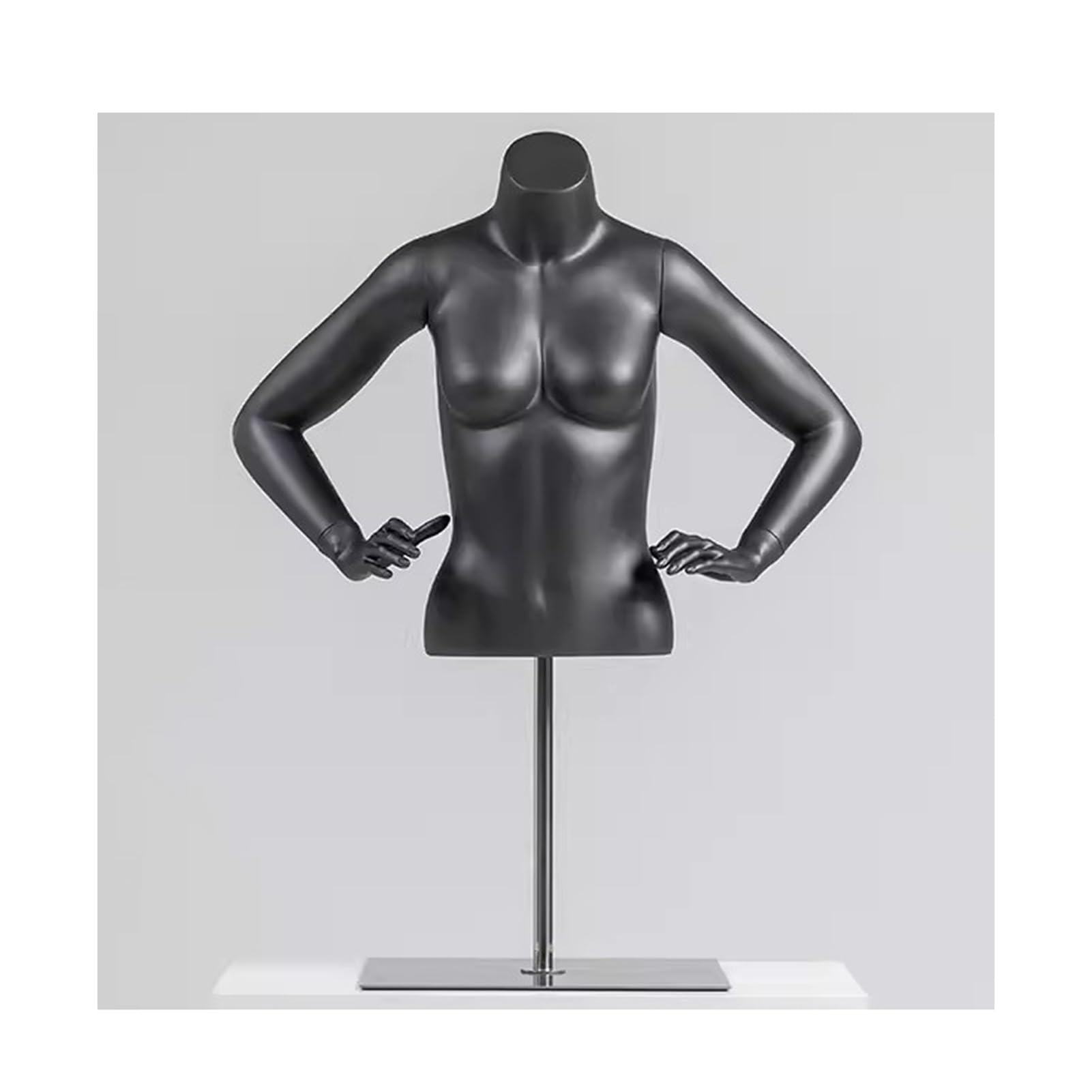 Torso di Manichino Uomo Nero Regolabile in Altezza, Busto di Manichino Personalizzato dal Negozio di Abbigliamento, Camera da Letto del Negozio,Female Black,S5