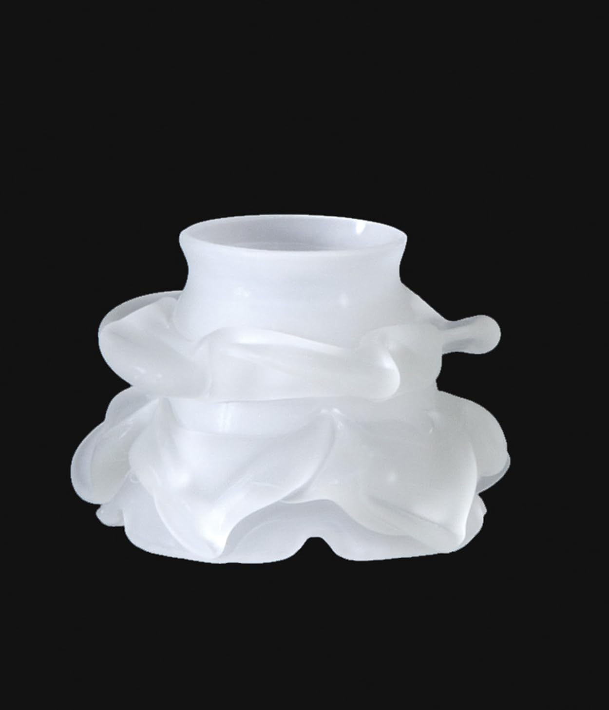 B&P Lamp® 2 1/4" Fit, Satin Crystal "Rose" Shade, 2 3/4"H